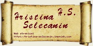 Hristina Selečanin vizit kartica